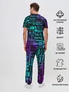 Мужская пижама с брюками / ЛОГОТИПЫ РОК ГРУПП НЕОН