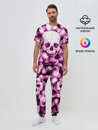 Мужская пижама с брюками / череп