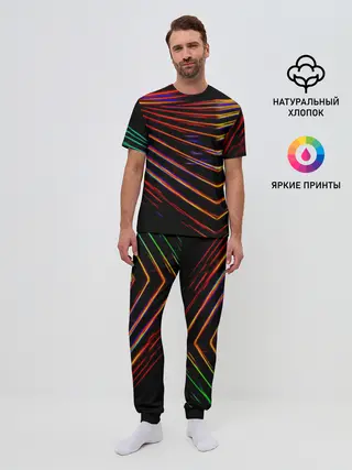 Мужская пижама с брюками / STRIPES COLOR