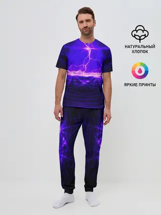 Мужская пижама с брюками / НЕОНОВЫЕ МОЛНИИ