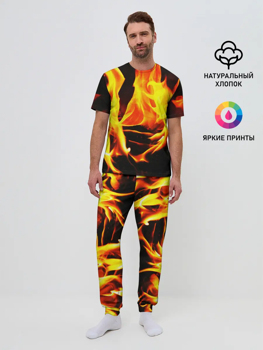 Мужская пижама с брюками / В ОГНЕ