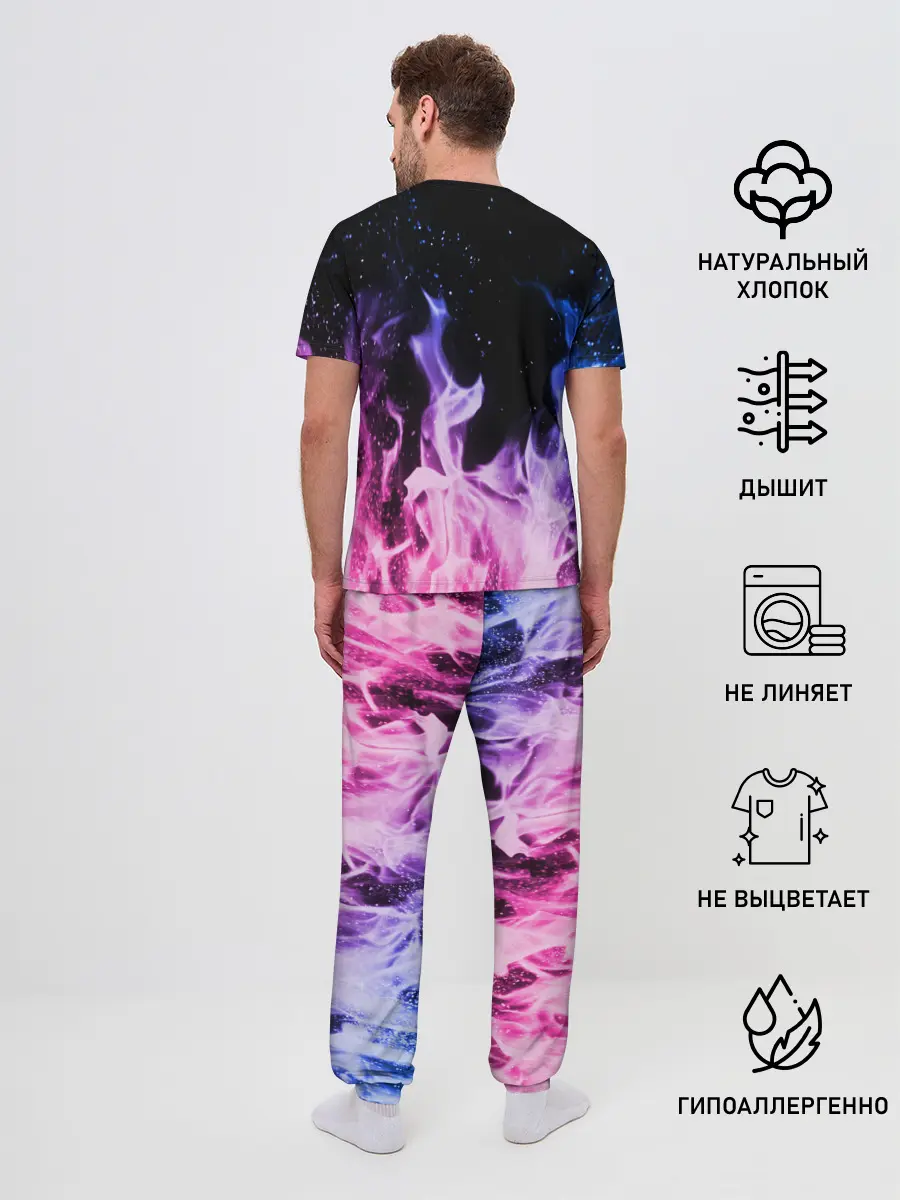 Мужская пижама с брюками / НЕОНОВЫЙ ОГОНЬ