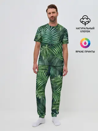 Мужская пижама с брюками / Тропики