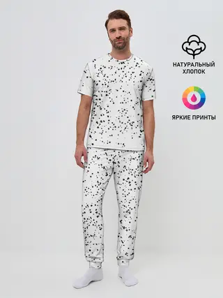 Мужская пижама с брюками / Точки
