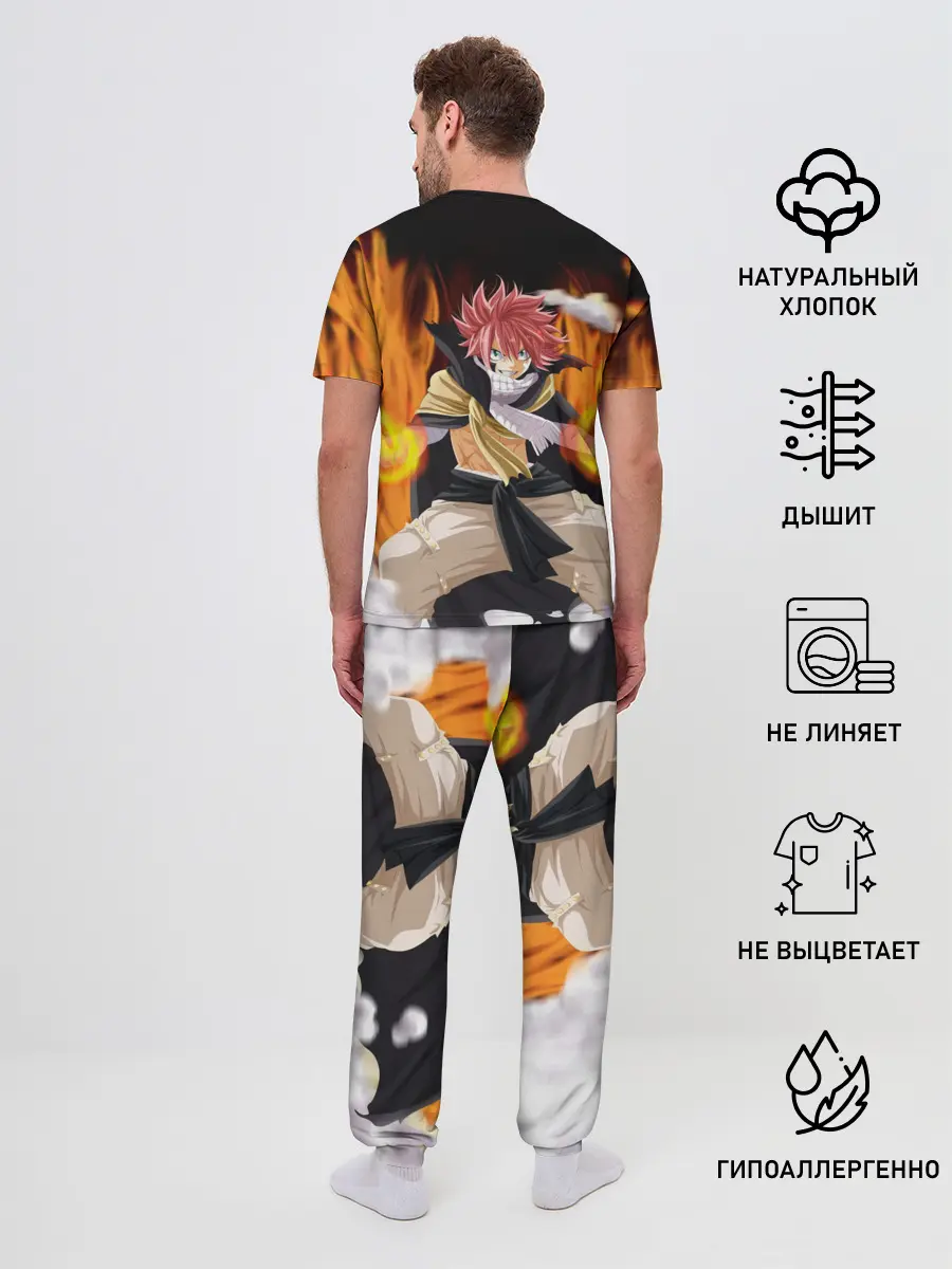 Мужская пижама с брюками / Fairy Tail воинственный Нацу