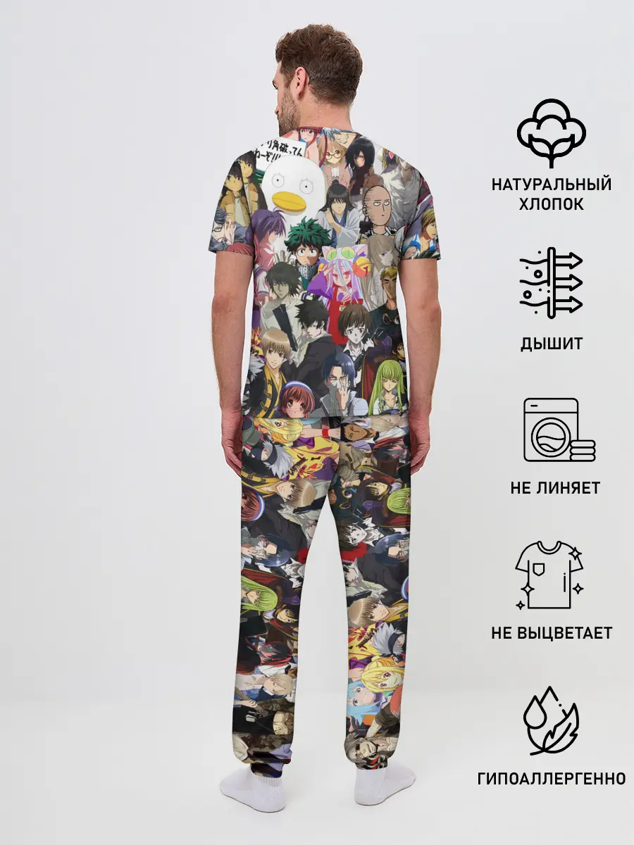 Мужская пижама с брюками / Кавалькада персонажей из аниме