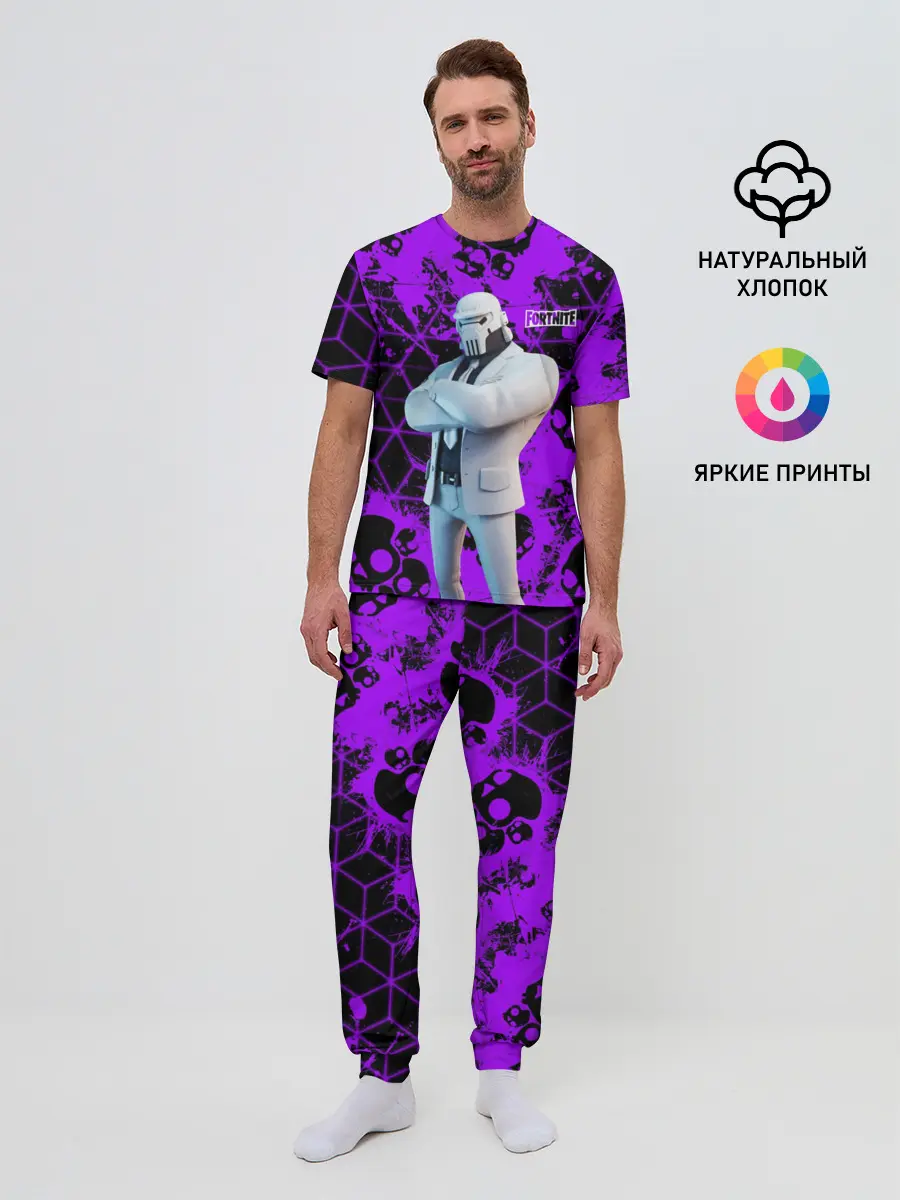 Мужская пижама с брюками / Fortnite | Skull