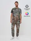 Мужская пижама с брюками / кирпичная стена потеки краска