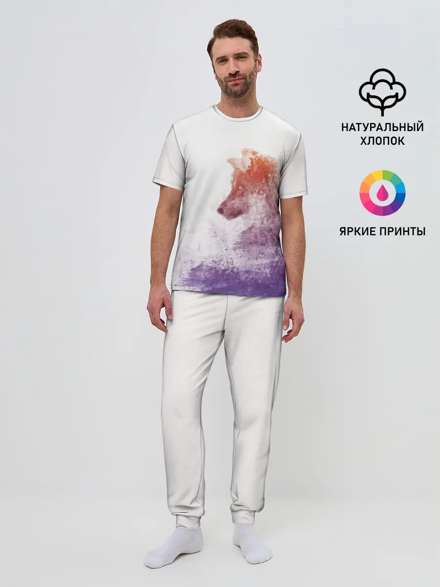 Мужская пижама с брюками / ВОЛК