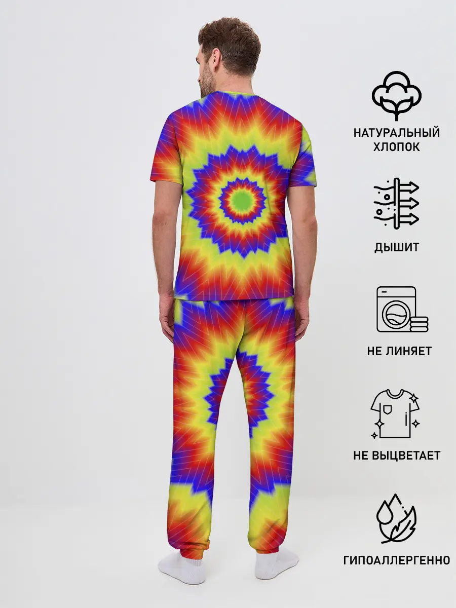 Мужская пижама с брюками / Tie-Dye
