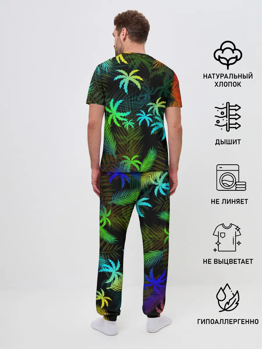 Мужская пижама с брюками / ПАЛЬМЫ / ТРОПИКИ