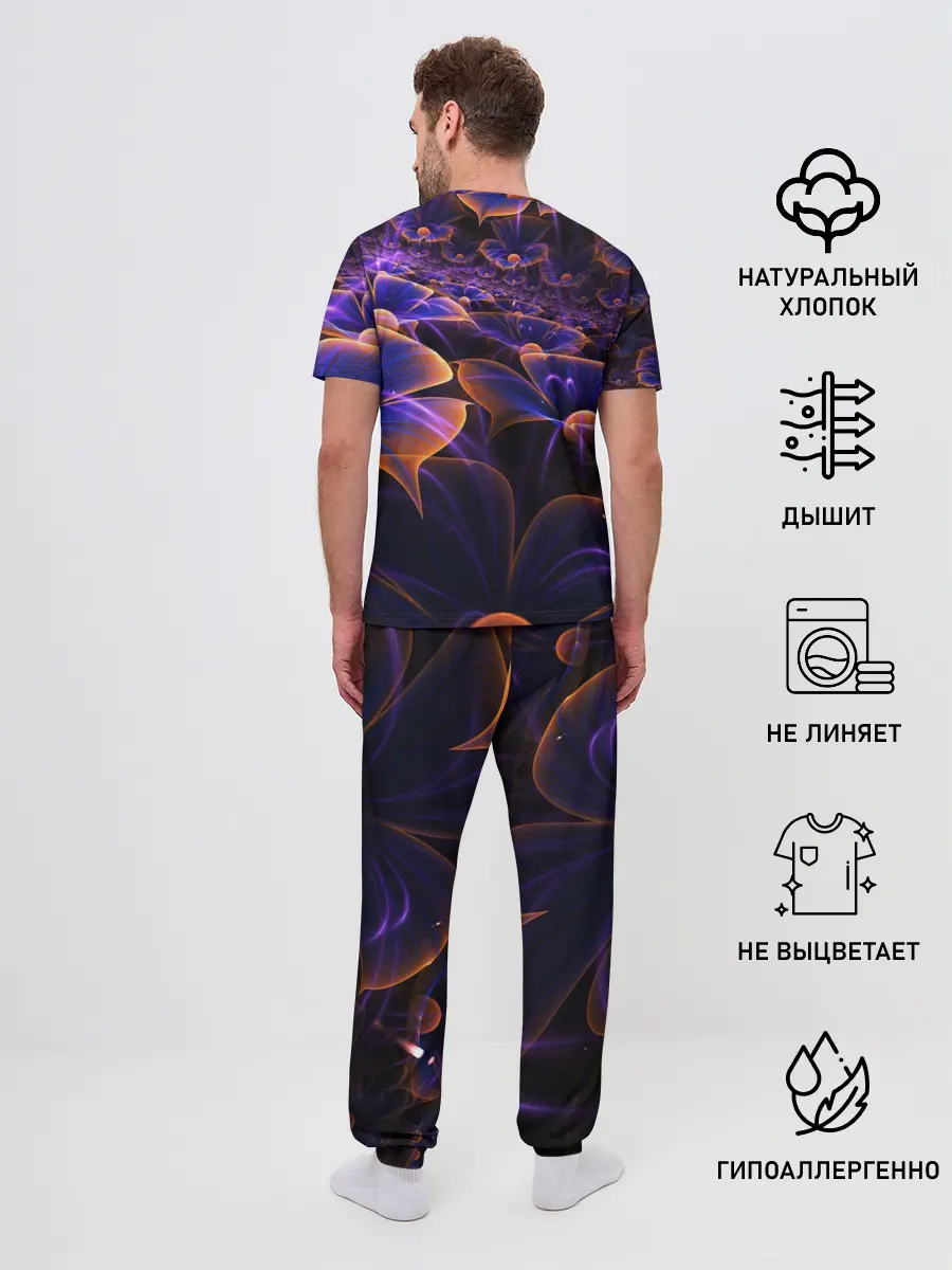 Мужская пижама с брюками / Цветки во тьме