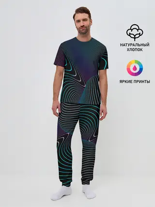 Мужская пижама с брюками / НЕОН STRIPES