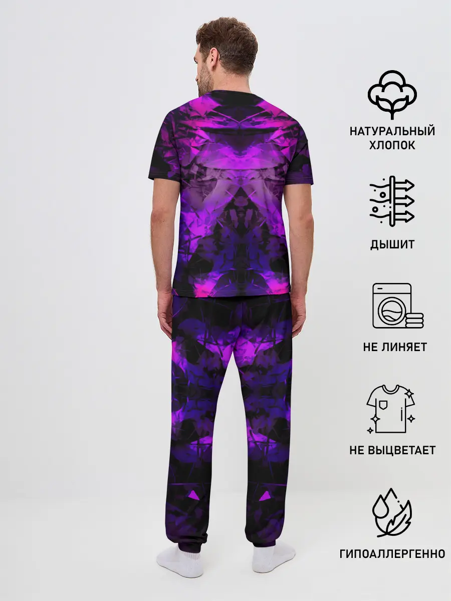 Мужская пижама с брюками / абстракция,пришелиц,космос,100
