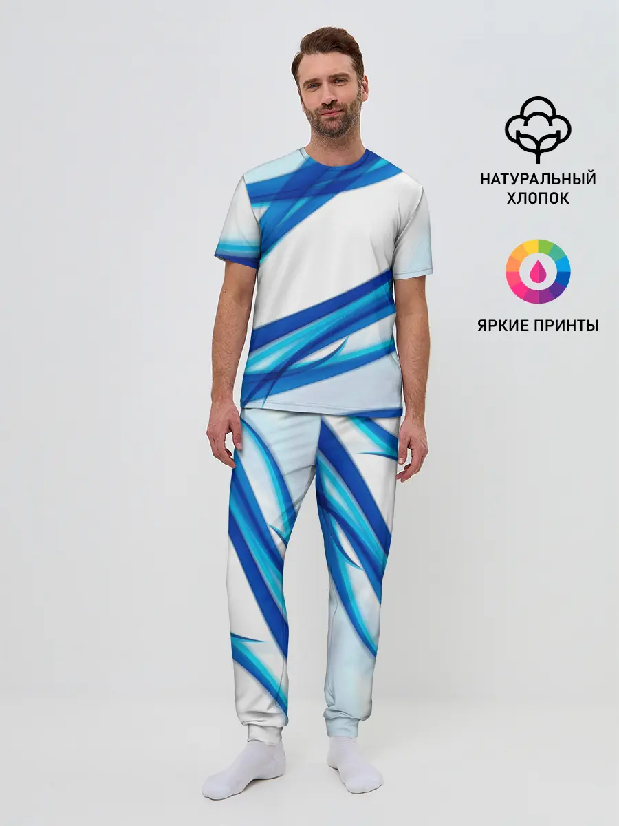Мужская пижама с брюками / STRIPES BLUE