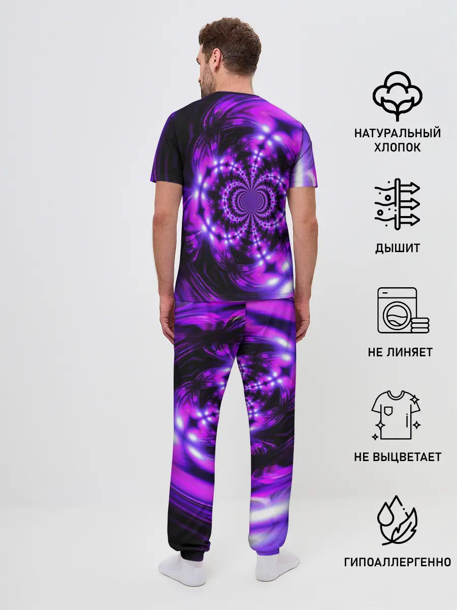 Мужская пижама с брюками / НЕОНОВЫЙ ФРАКТАЛ
