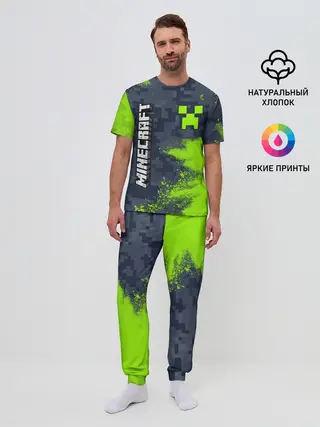 Мужская пижама с брюками / MINECRAFT / МАЙНКРАФТ