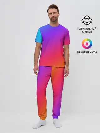 Мужская пижама с брюками / Градиент