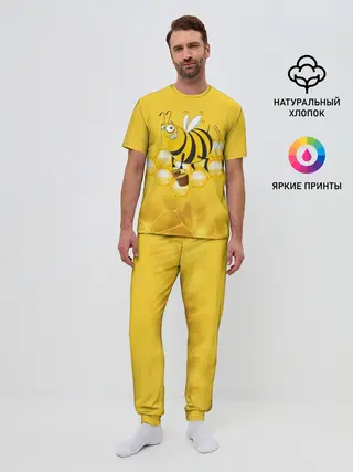 Мужская пижама с брюками / Лето. Пчелы. Мед