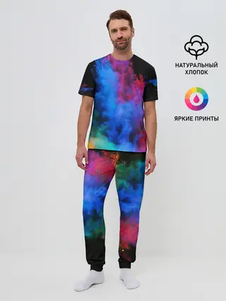 Мужская пижама с брюками / КРАСКИ