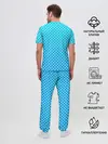 Мужская пижама с брюками / Белые кружки
