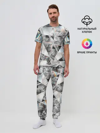 Мужская пижама с брюками / зеркальный калейдоскоп