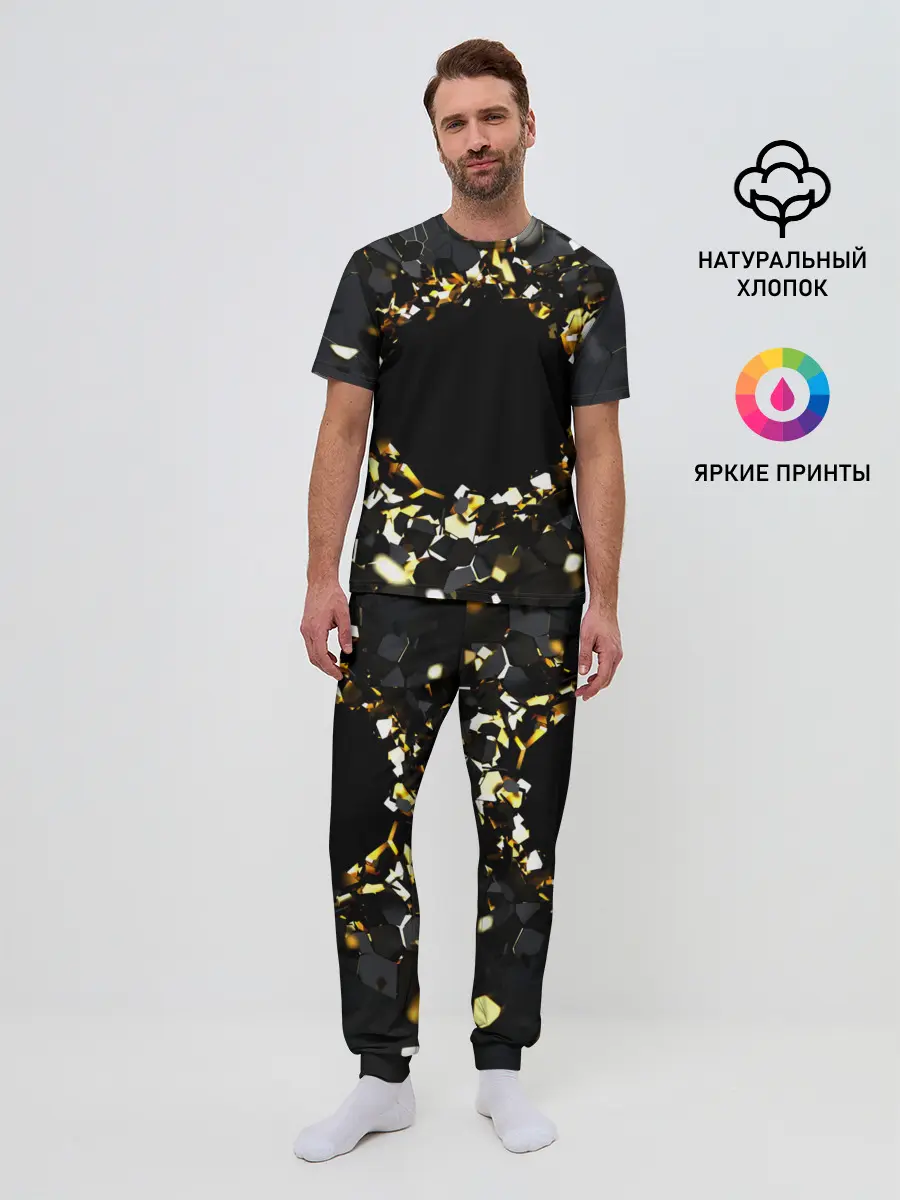 Мужская пижама с брюками / Брызги стекла