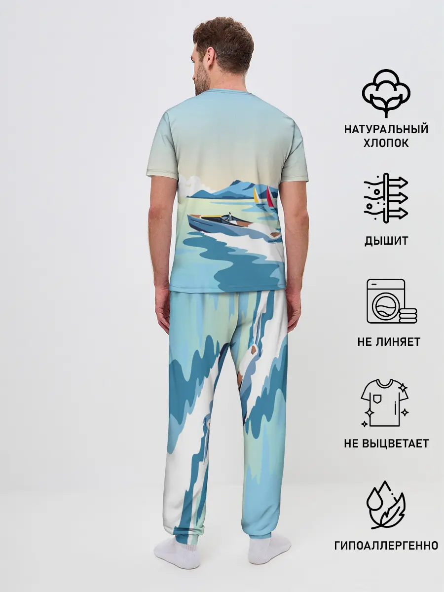 Мужская пижама с брюками / Лето