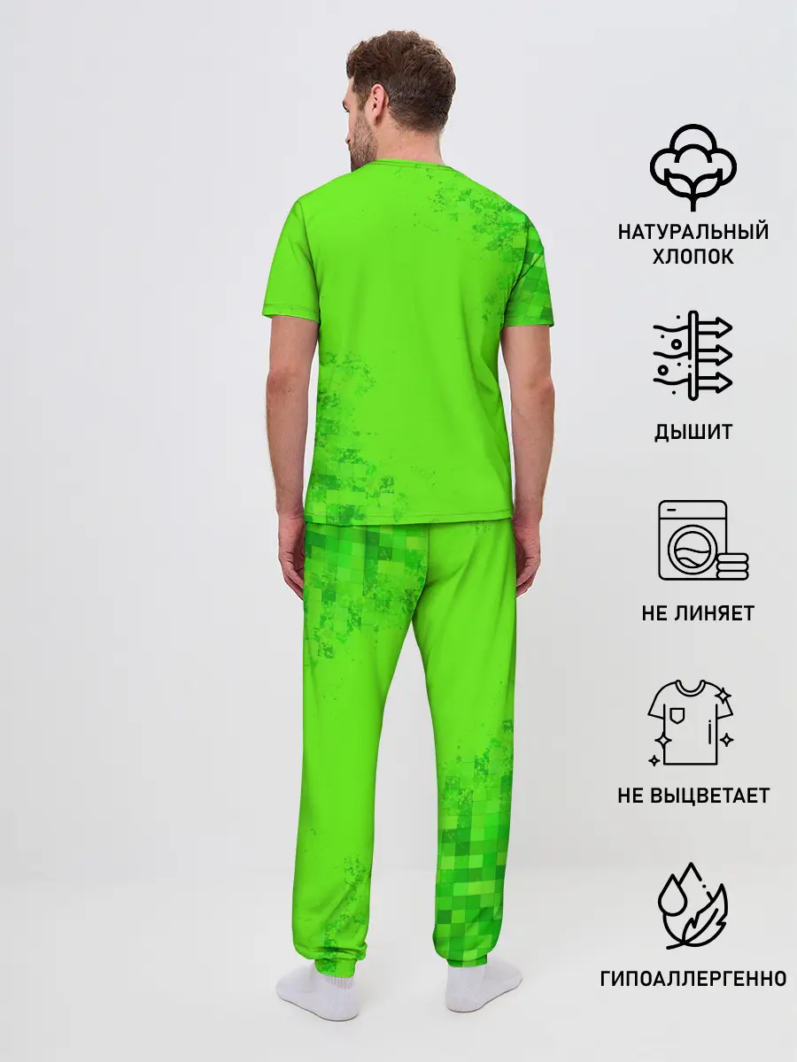 Мужская пижама с брюками / MINECRAFT CREEPER CAT