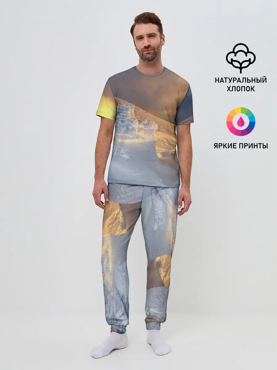 Мужская пижама с брюками / Снежная долина