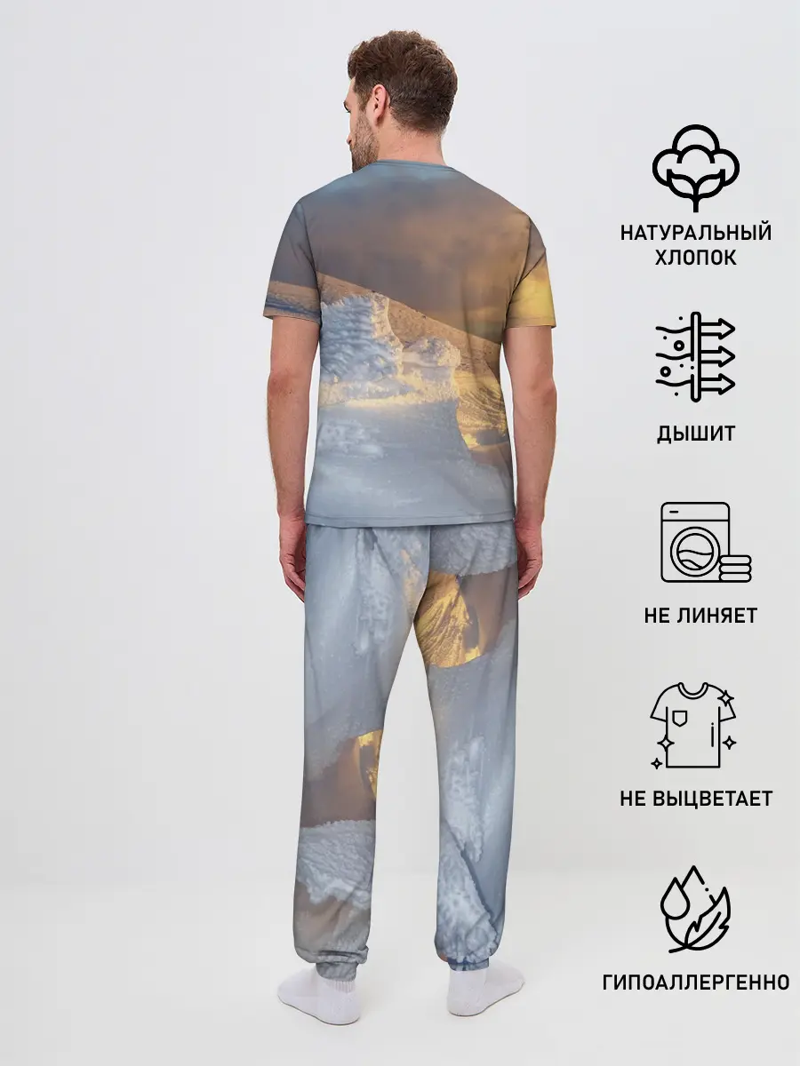 Мужская пижама с брюками / Снежная долина