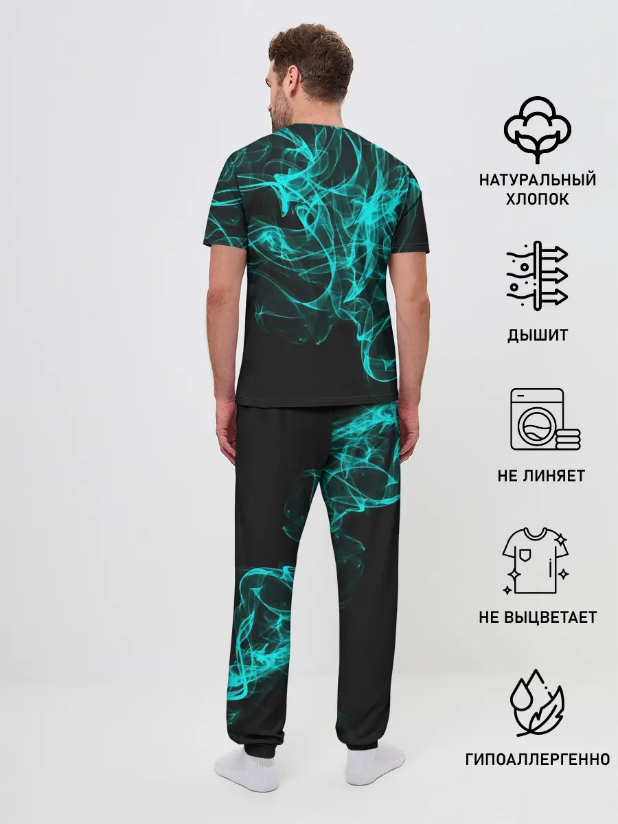 Мужская пижама с брюками / НЕОНОВЫЙ ДЫМ
