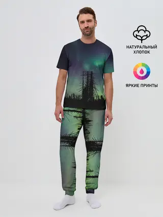 Мужская пижама с брюками / Северное сияние