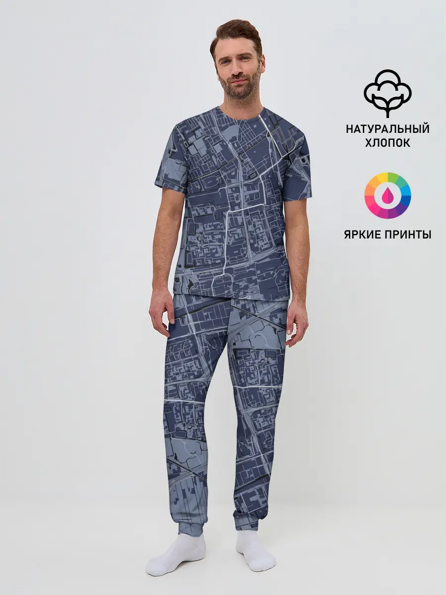 Мужская пижама с брюками / генплан города