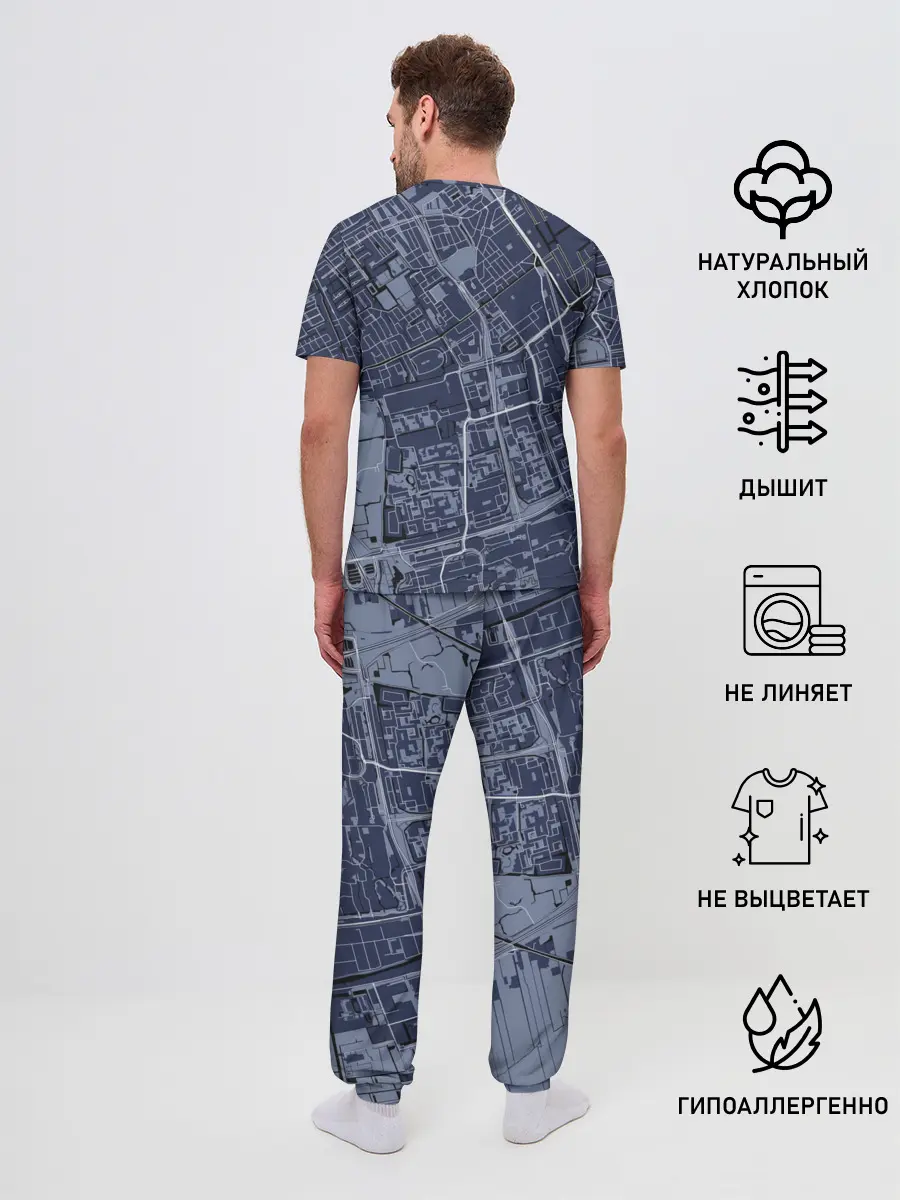 Мужская пижама с брюками / генплан города