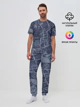 Мужская пижама с брюками / генплан города