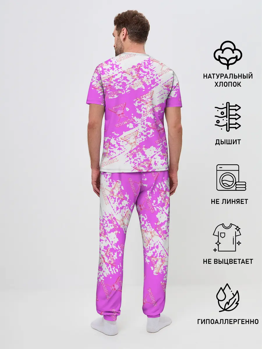 Мужская пижама с брюками / Свинка Пигги из Roblox