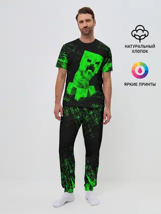 Мужская пижама с брюками / MINECRAFT CREEPER