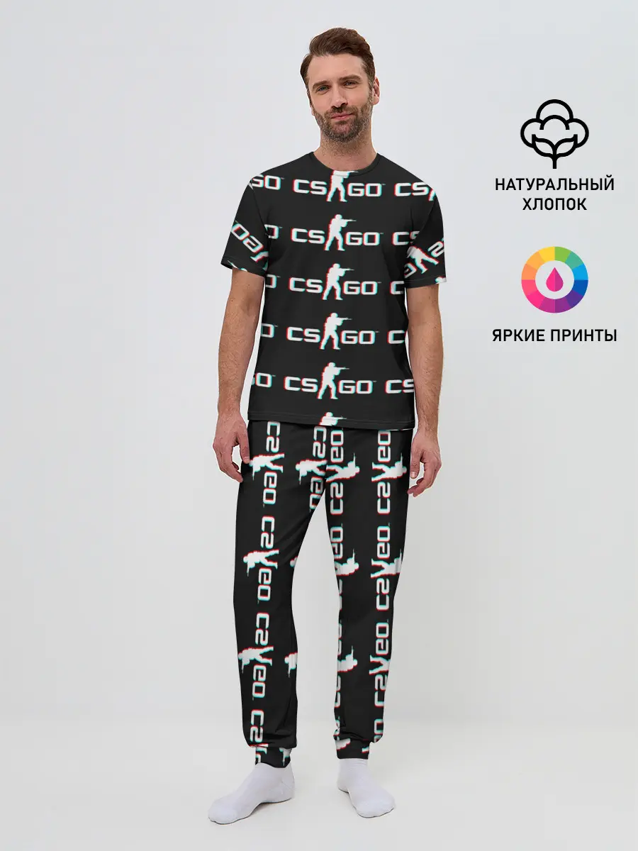 Мужская пижама с брюками / CSGO GLITCH LOGO