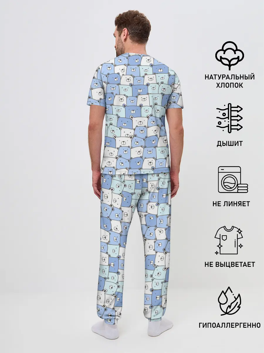 Мужская пижама с брюками / МИШКИ