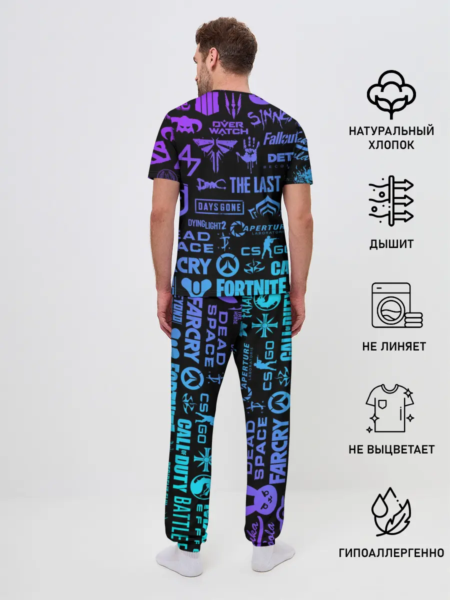 Мужская пижама с брюками / ЛОГОТИПЫ ИГР