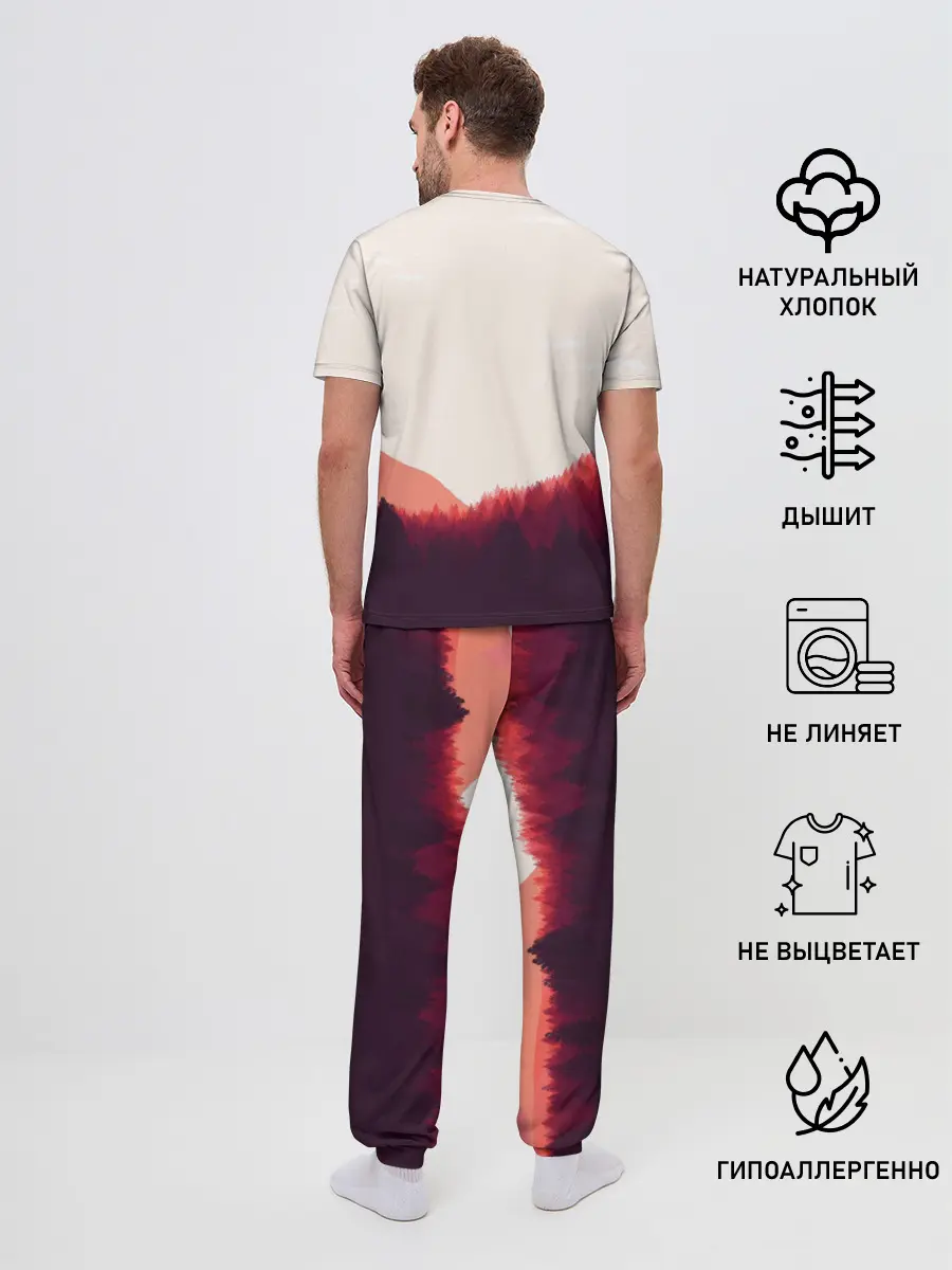 Мужская пижама с брюками / Пейзаж №1