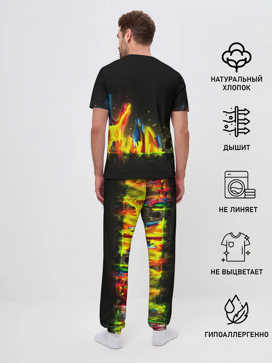Мужская пижама с брюками / КРАСКИ В НЕОНЕ