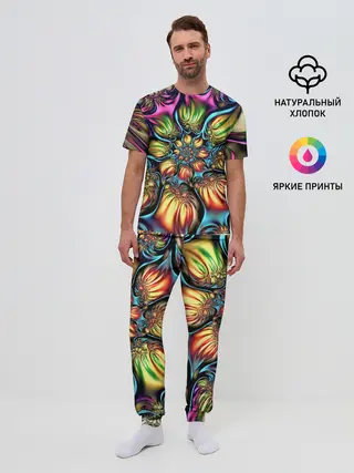 Мужская пижама с брюками / Абстракция