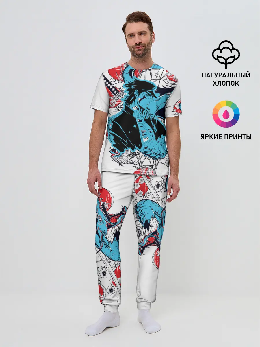 Мужская пижама с брюками / Дзётаро самурайский меч