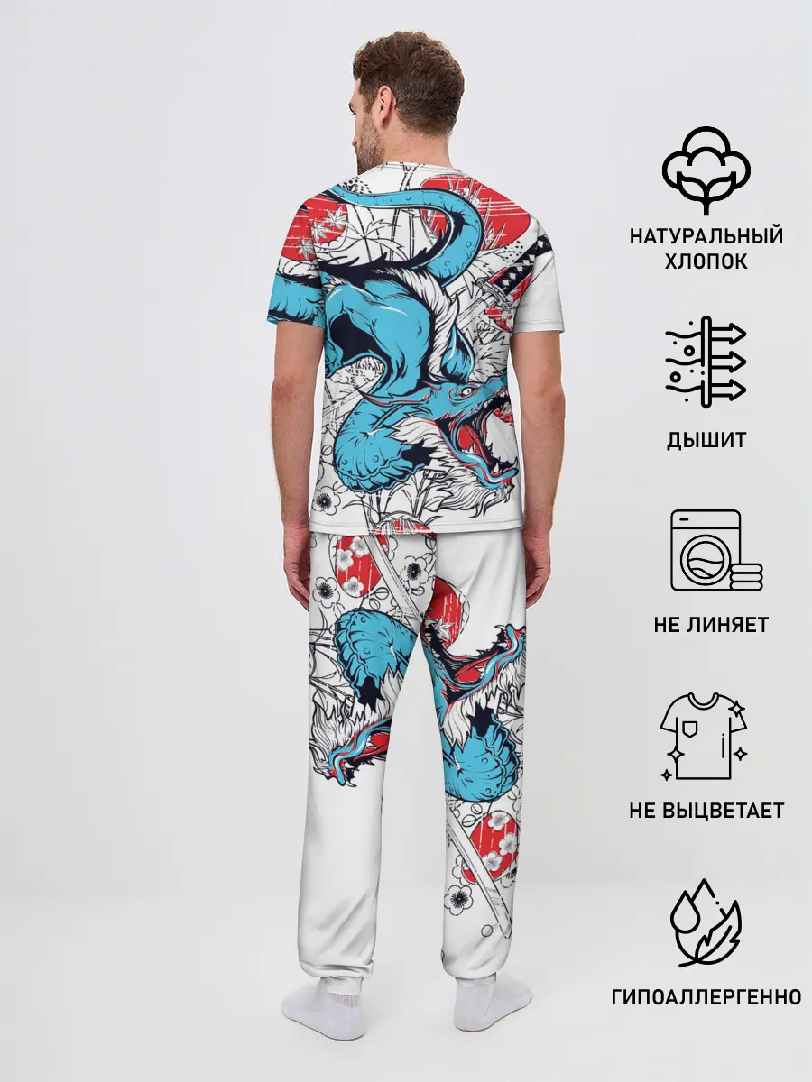 Мужская пижама с брюками / Дзётаро самурайский меч