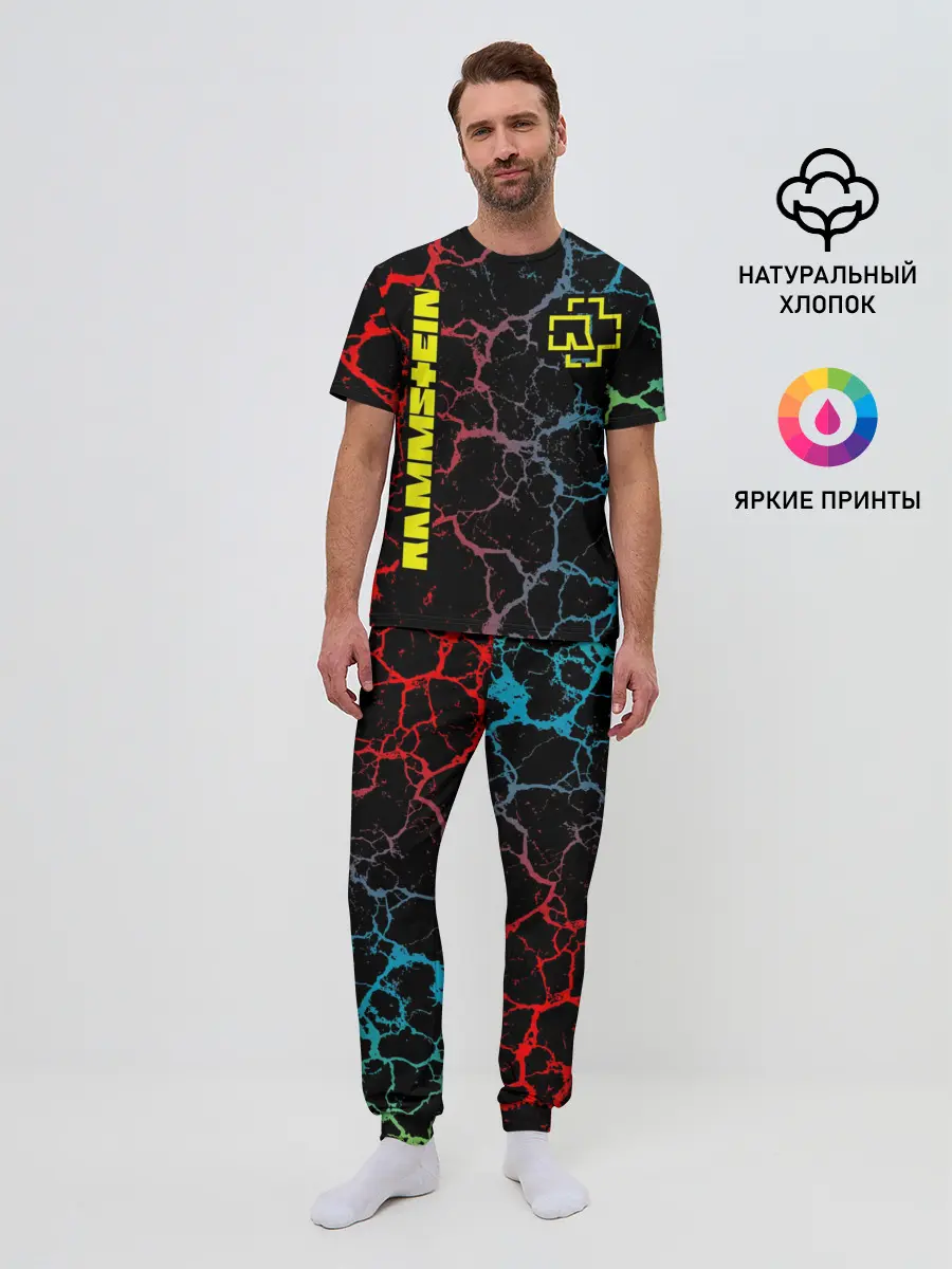 Мужская пижама с брюками / Rammstein трещины