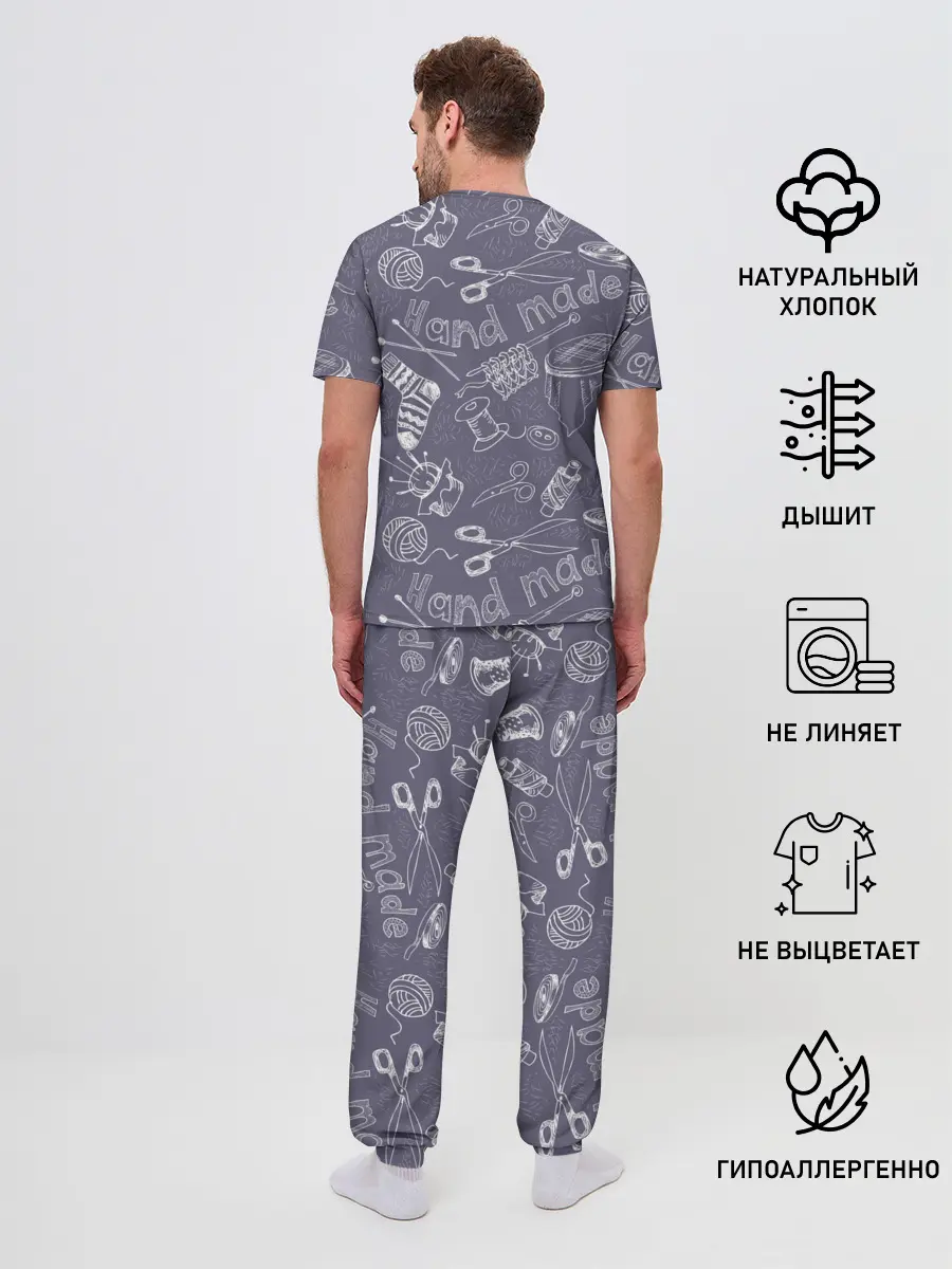 Мужская пижама с брюками / Hand made