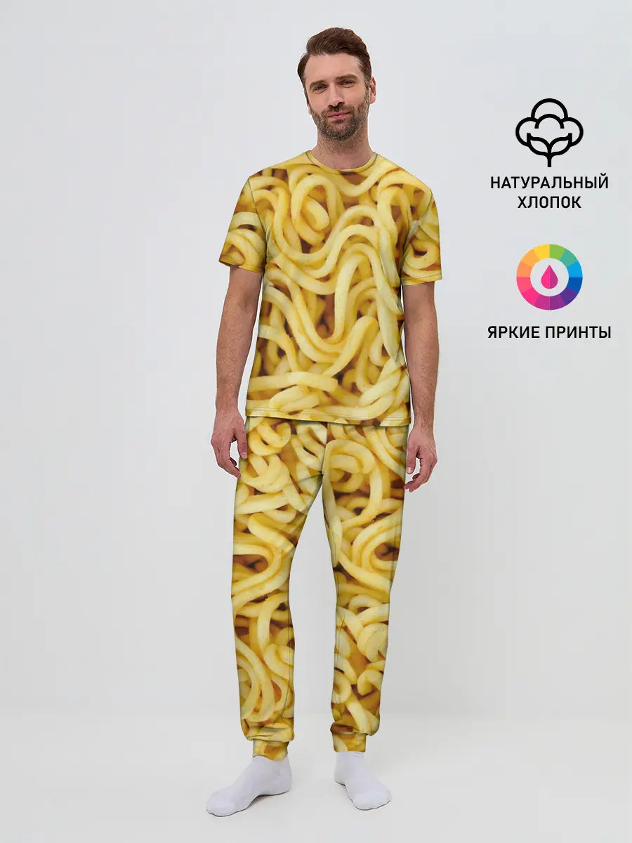 Мужская пижама с брюками / Лапша