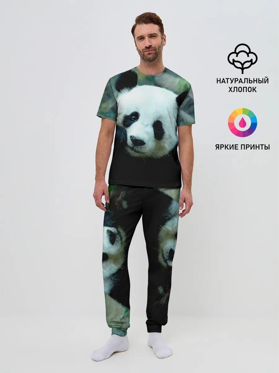 Мужская пижама с брюками / Панда